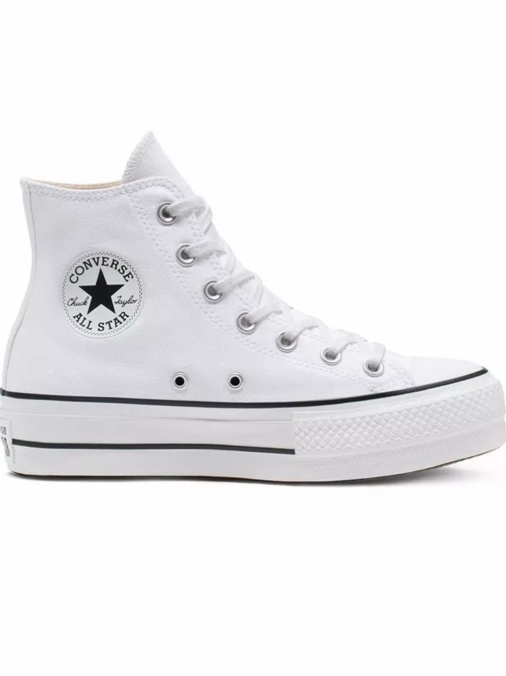 Converse Classic White High-Top Platform Canvas Sneakers